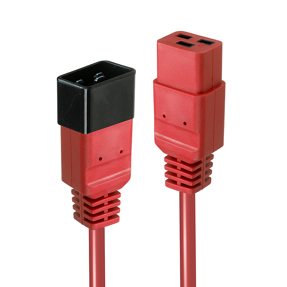 Rallonge IEC 3m, rouge Parfait pour organiser vos baies serveur