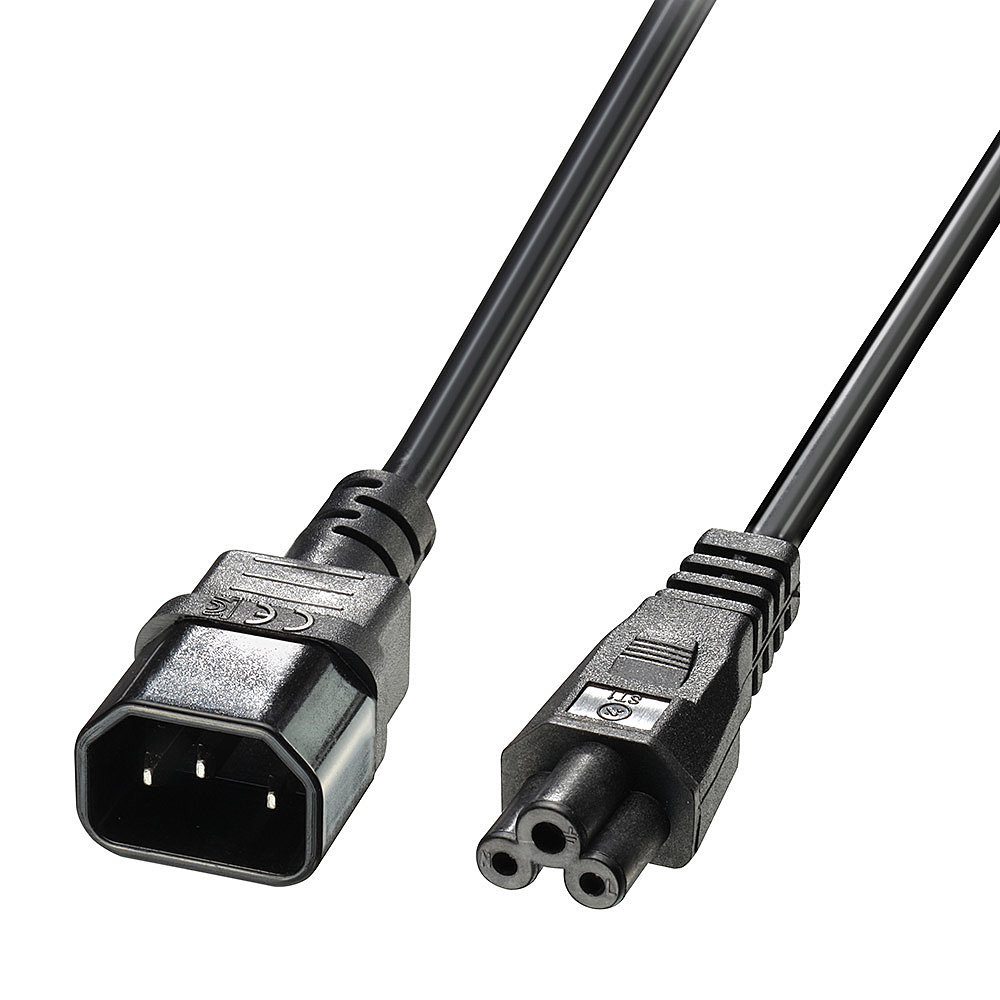 Rallonge secteur IEC C14 vers IEC C5 Cloverleaf, 3m