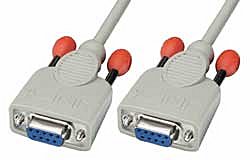 Câble Nullmodem Sub-D9 F/F 3m Cordon Nullmodem 9pins, pour une connexi