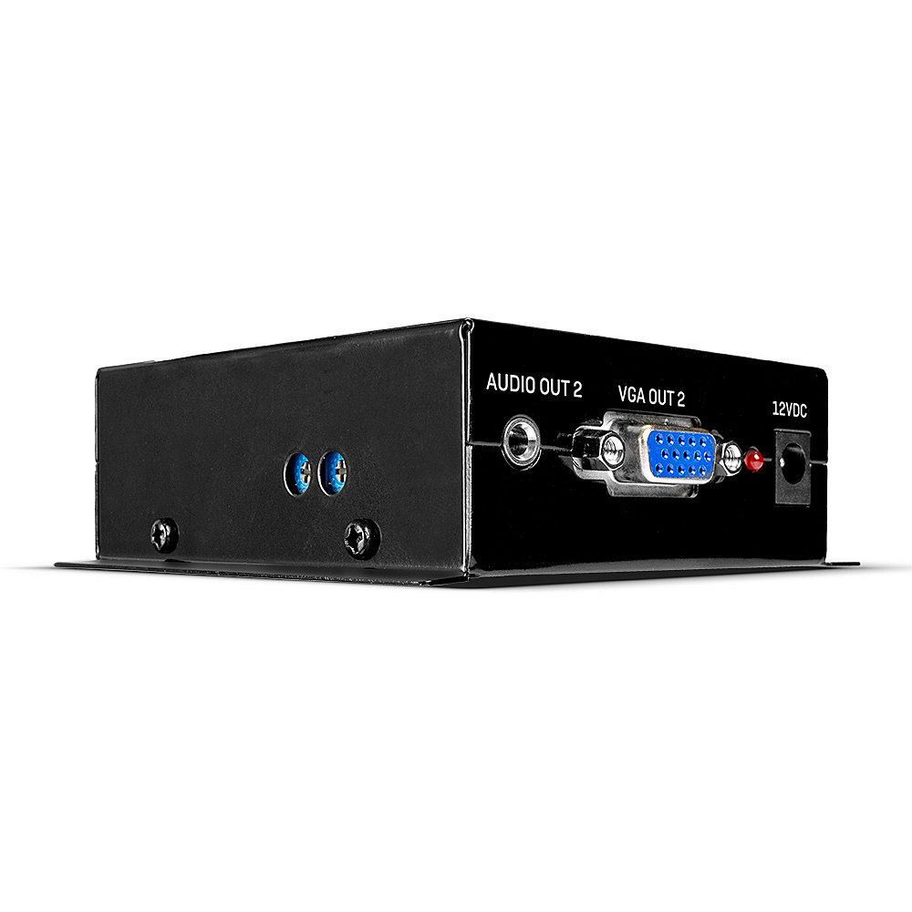 Récepteur VGA Cat.6 2 ports, 300m Reçoit les signaux VGA de l'extender VGA