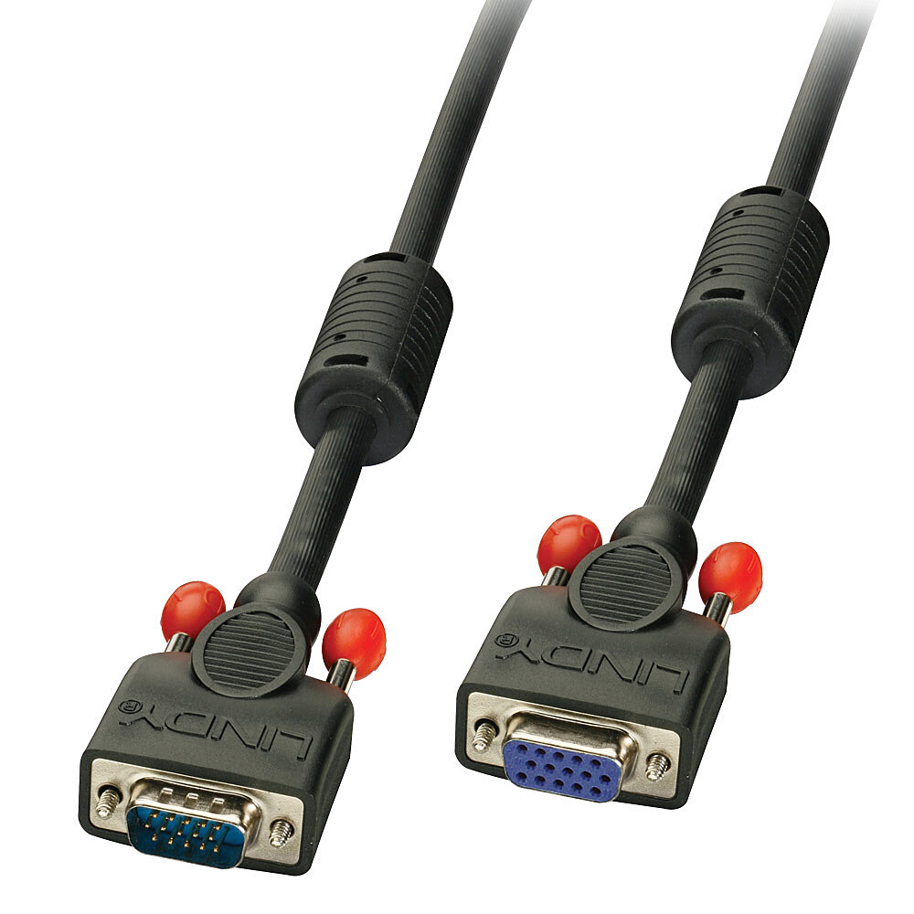Rallonge VGA, noir, 1m HD 15 M/F (avec vis), compatible DDC