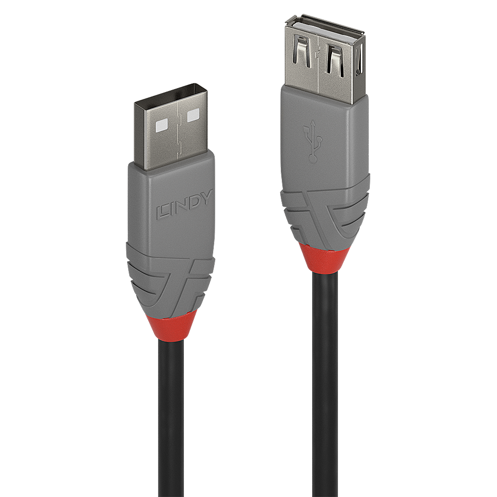Rallonge USB 2.0 type A, Anthra Line, 2m USB type A mâle vers A femelle