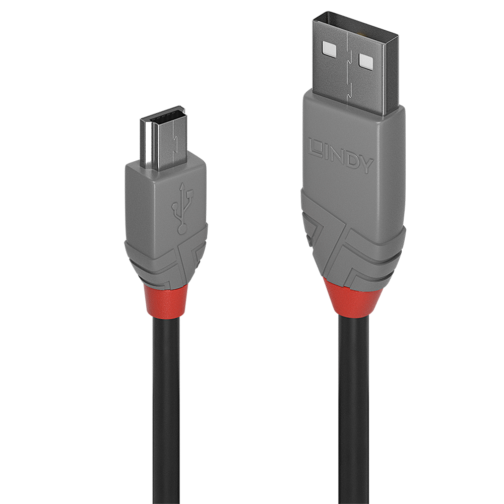 Câble USB 2.0 type A vers Mini-B, Anthra Line, 0.2m