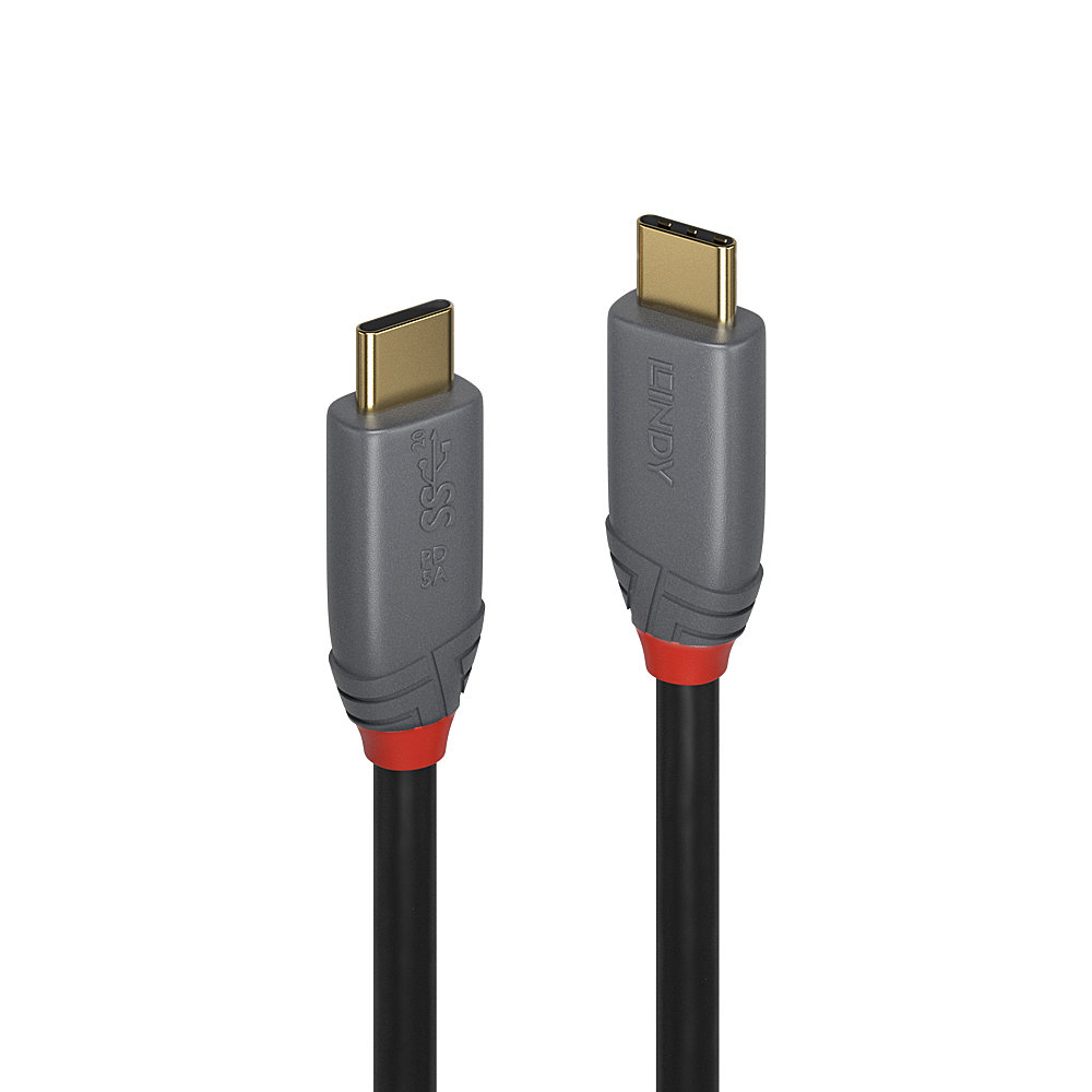 Câble USB 3.2 type C vers C, 20Gbit/s, 5A, PD, Anthra Line, 0.5m