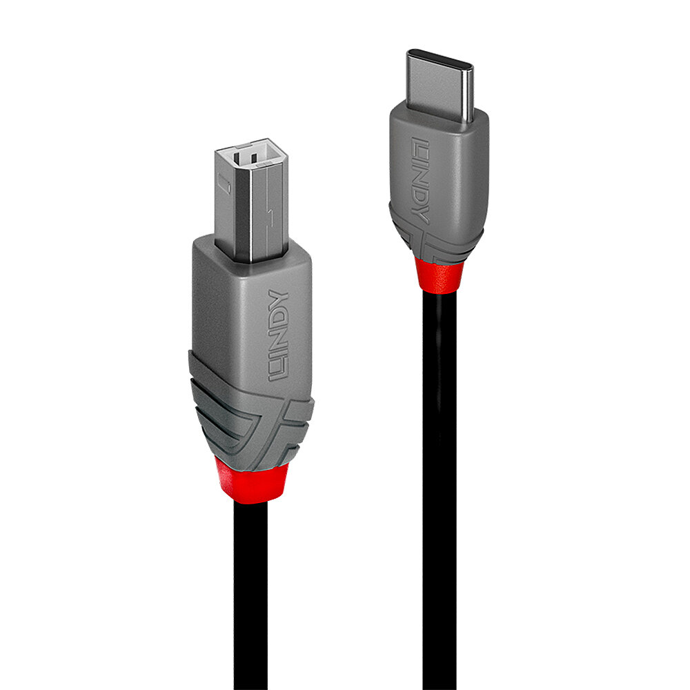 Câble USB 2.0 Type C vers B, Anthra Line, 3m