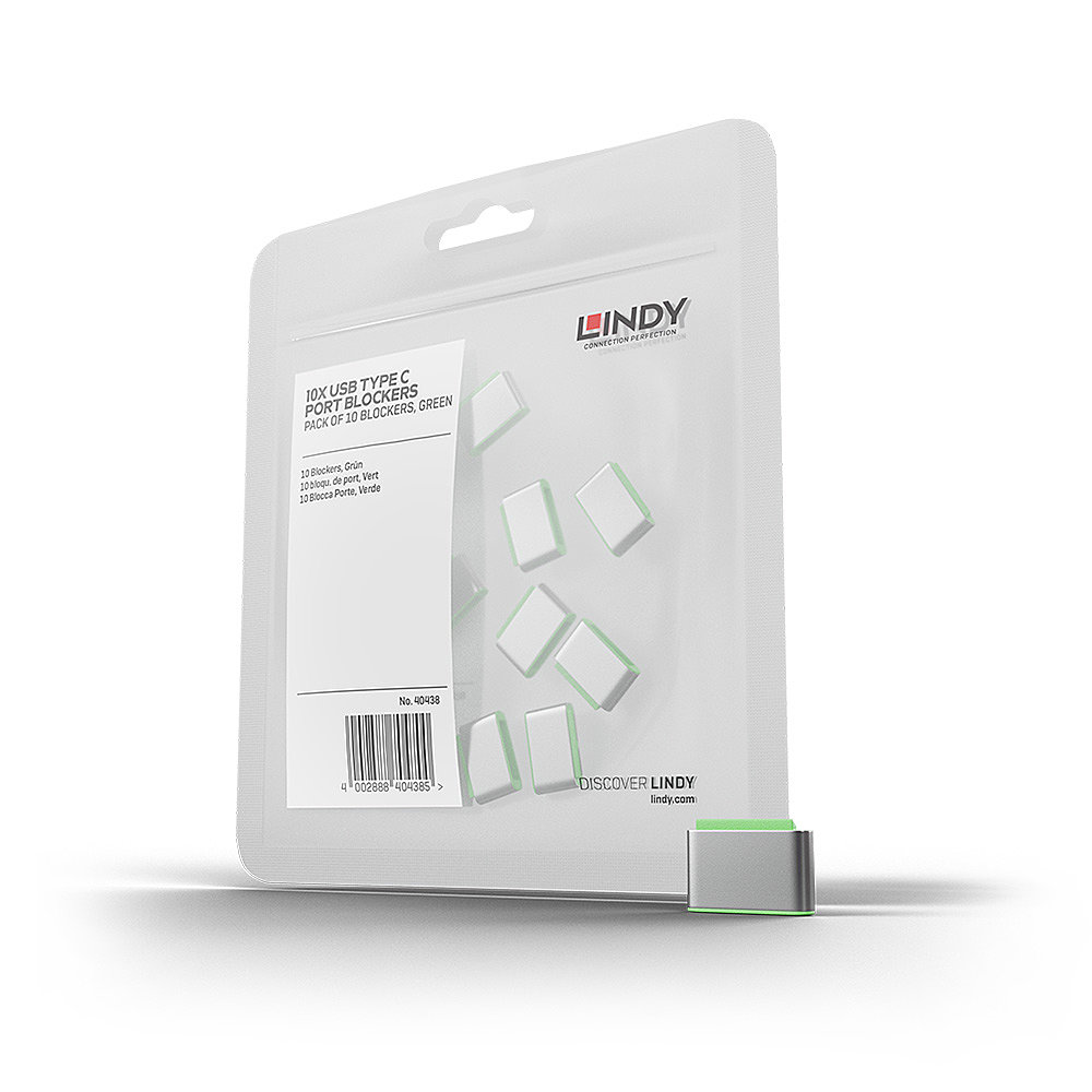 Bloqueurs de port USB Type C (sans clé) - pack de 10, Vert