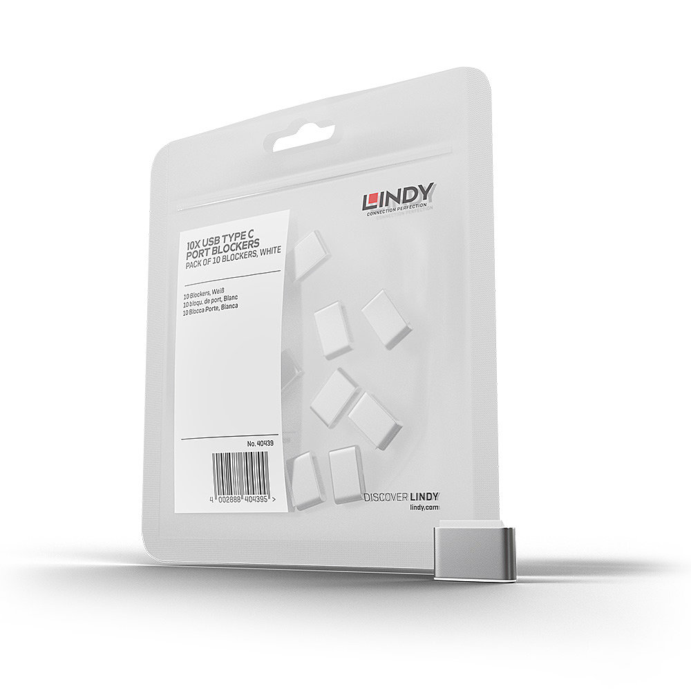 Bloqueurs de port USB Type C (sans clé) - pack de 10, Blanc