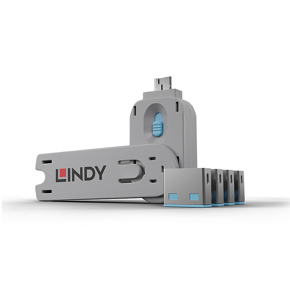 Clé pour bloqueurs de port USB Type A - avec 4 verrous, Bleu