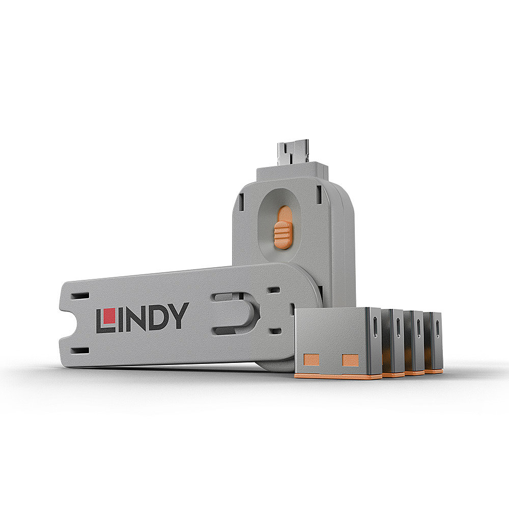 Clé pour bloqueurs de port USB Type A - avec 4 verrous, Orange
