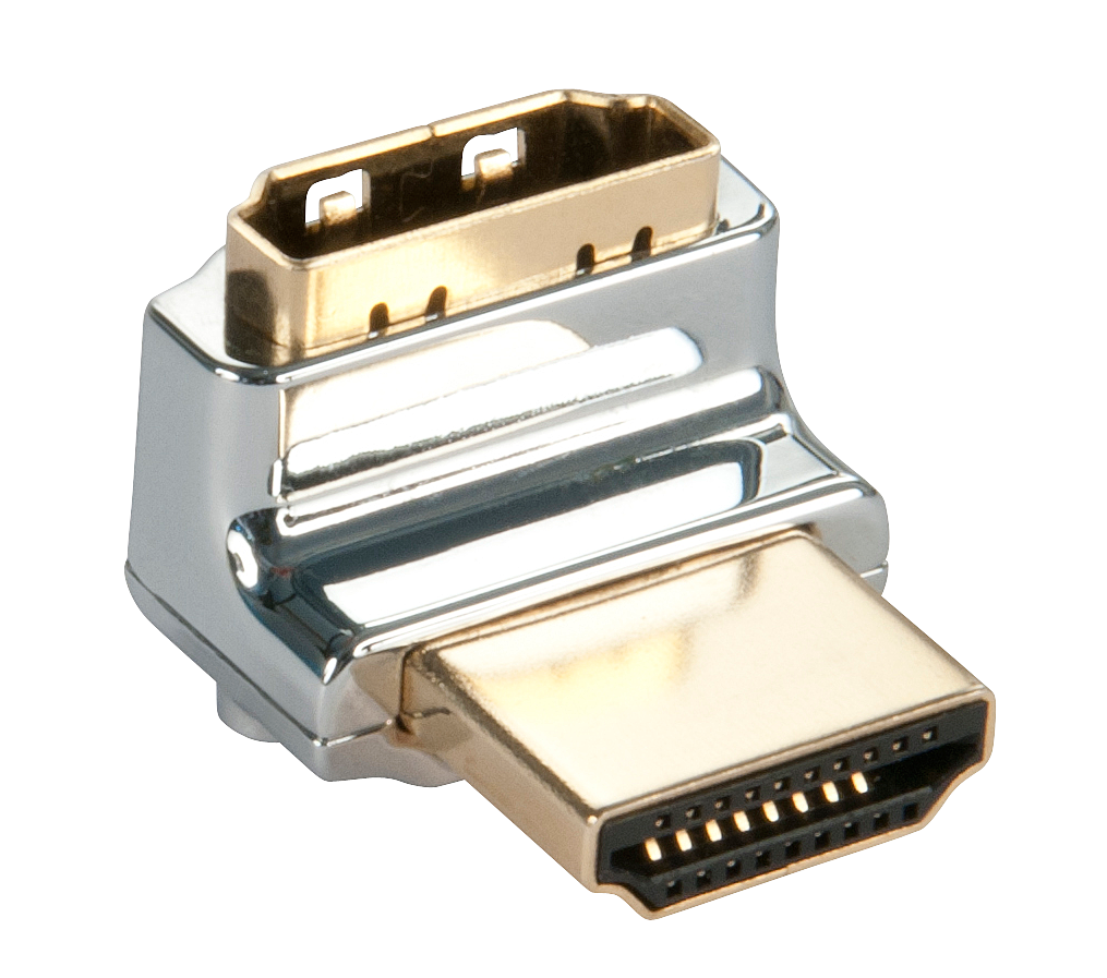 Coude HDMI CROMO®, 90° vers le haut Cet adaptateur coudé à 90°  permet de br