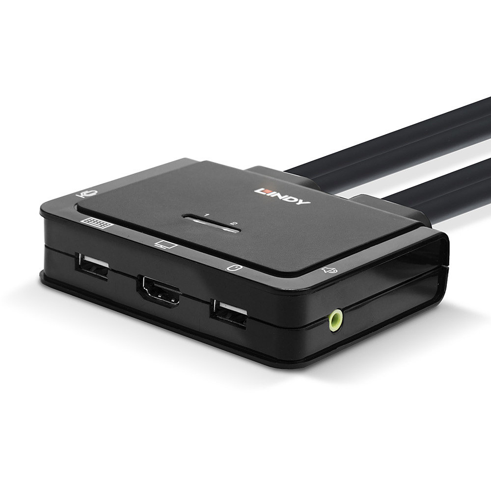 Switch KVM 2 Ports HDMI 4K60, USB Type C, USB 2.0 & Audio avec Câbles