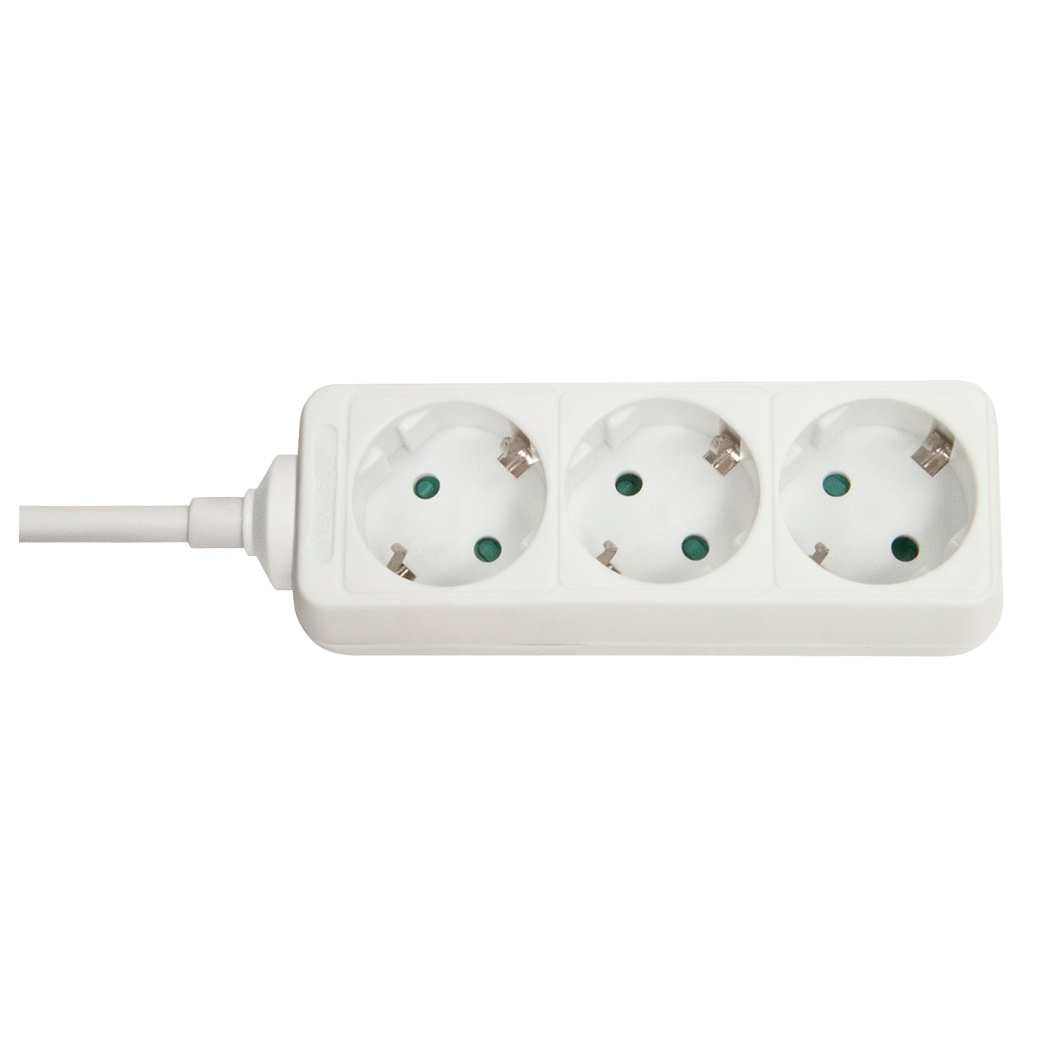 Multiprise 3 prises Schuko, blanc Multiprise 3 prises Schuko orientées à 4
