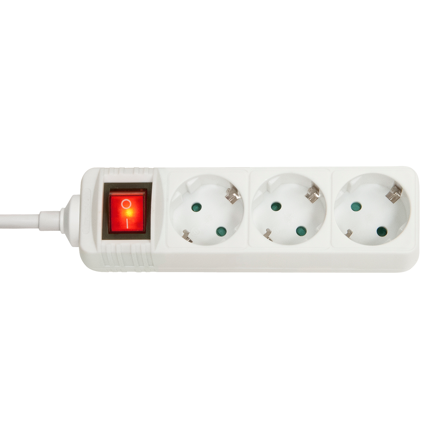 Multiprise 3 prises Schuko avec interrupteur, blanc
