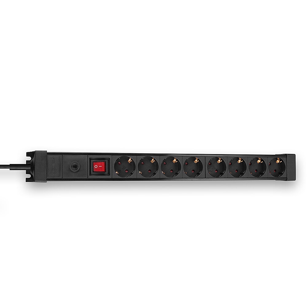 Multiprise 8 prises Schuko avec interrupteur, noir