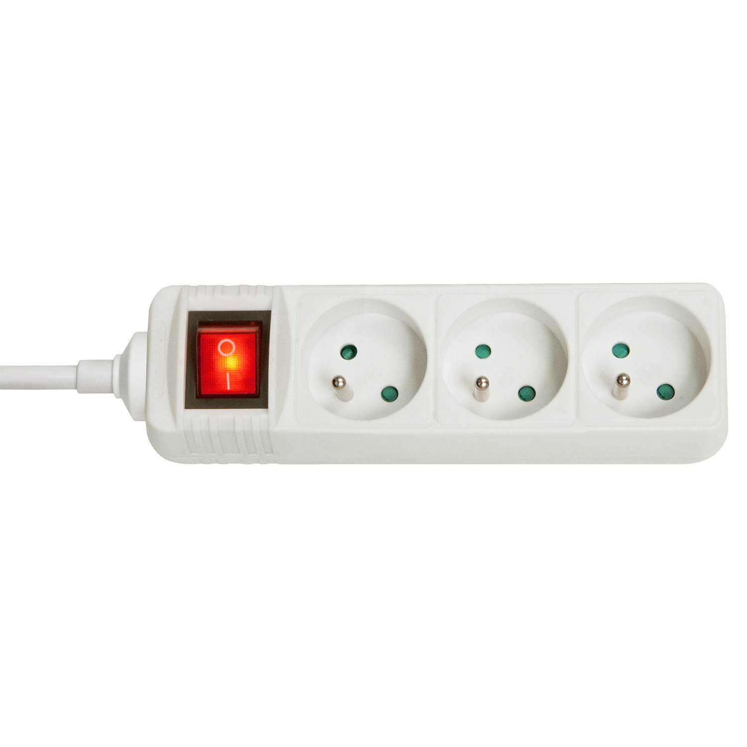 Multiprise 3 prises FR avec interrupteur, blanc