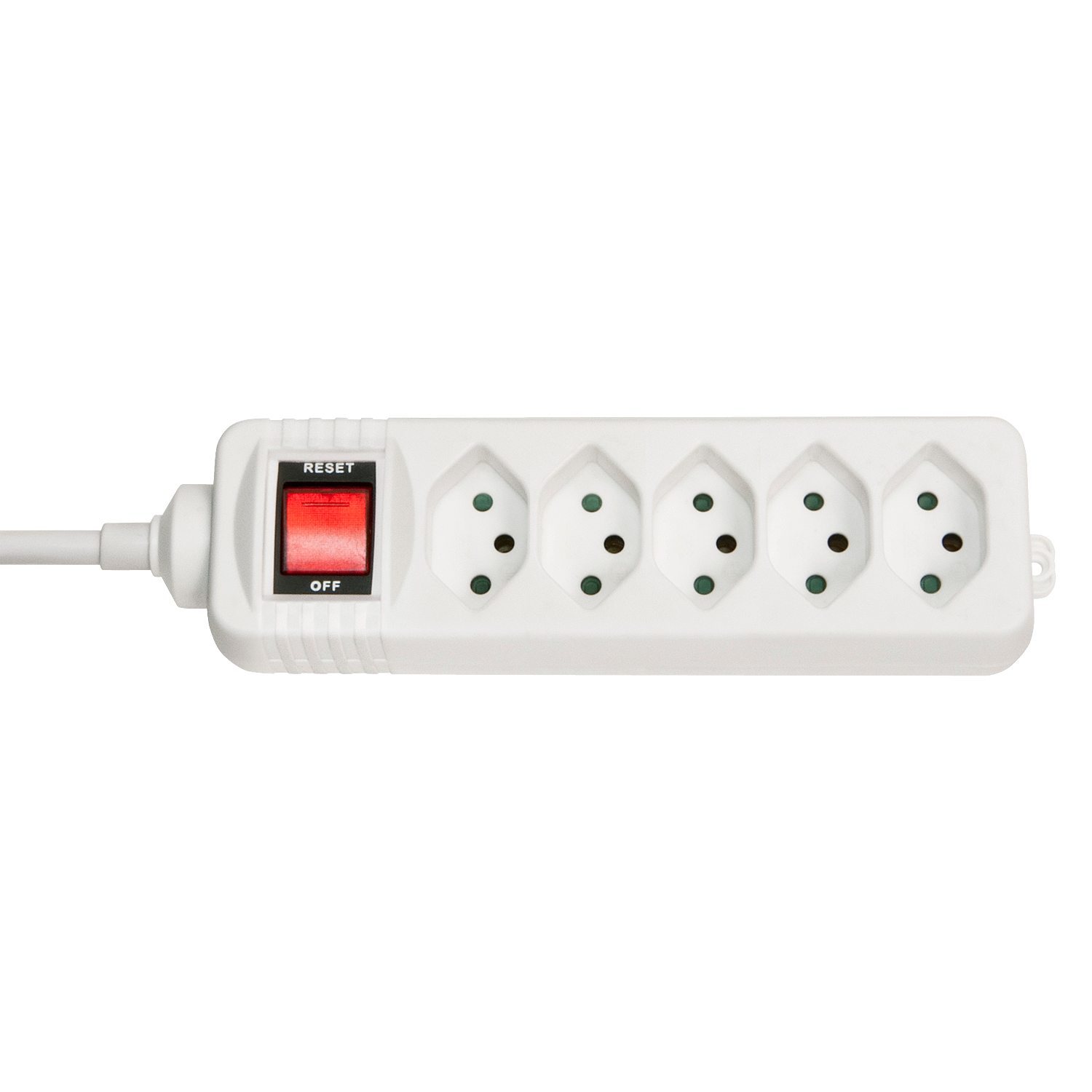 Multiprise 5 prises Suisse avec interrupteur, blanc