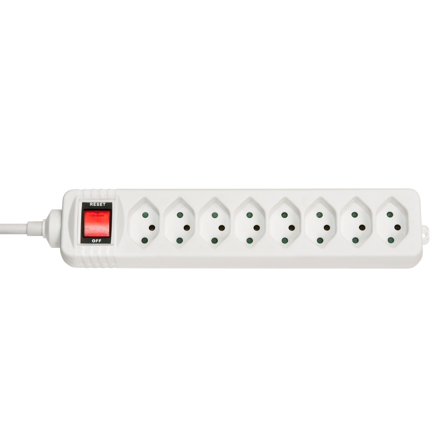 Multiprise 8 prises Suisse avec interrupteur, blanc